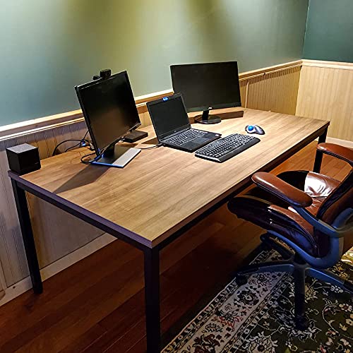 BIBOC Computer Desk/Dining Table, 36X72 inches Office Desk Sturdy Writing Workstation for Home Office Modern Simple Sturdy Laptop Study Table (36X72 inch, Walnut)
