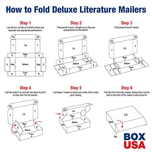 BOX USA BMFL12124K Deluxe Literature Mailers, 12" x 12" x 4", Kraft (Pack of 50)