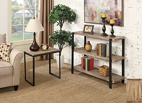 Convenience Concepts Wyoming Collection 3-Tier Console Bookcase, Canyon Red/Black Matte