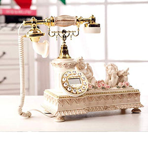 OPiCa Antique Decoration Retro Telephone - Cupid Design - Wired Home Landline Mobile Phone