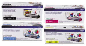 Brother TN-221 Standard Yield Black and TN-225 High Yield Color Toner Cartridge Set