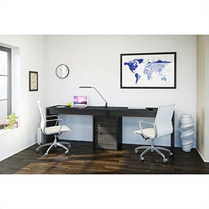 Nexera Sereni-T 3 Piece Office Set in Black and Ebony with Desk Panel