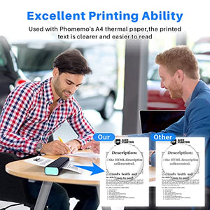 Phomemo M08F A4 Portable Printer, 2022 Upgrade Lightweight and Compact Thermal Mobile Printer, Wireless Printer for Travel, Vehicles, Office & School Compatible with Android and iOS Phone & Laptop