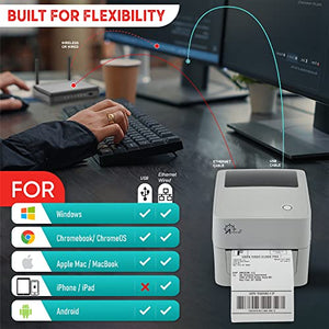 Arkscan 2054K-LAN Ethernet Network Shipping Label Printer for Windows Mac Chromebook Android Support Amazon Ebay Etsy Shopify ShipStation Stamps.com UPS USPS FedEx, Roll & Fanfold 4x6 Direct Thermal