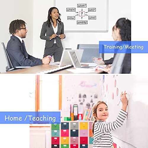 Wall Mounted whiteboard, 60x36 inch Large Magnetic Dry Erase Board for Home Office and School Supplies, Silver Aluminium Frame with Detachable Marker Tray, Markers Eraser and Magnets Included