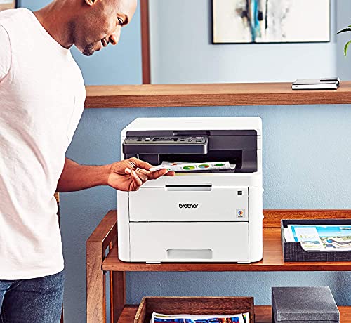 Brother Premium HL L32 Series Compact All-in-One Digital Color Printer I Print Copy Scan I Wireless I Mobile Printing I Auto 2-Sided Printing I 25 PPM I 250 Sheets/Tray + Delca HDMI Cable