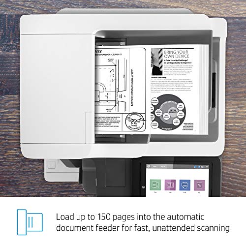 HP LaserJet Enterprise Flow MFP M636z Monochrome Multifunction Printer with High-Capacity Input Feeder, Wheeled Stand and 3-bin Stapler/Stacker (7PT01A)