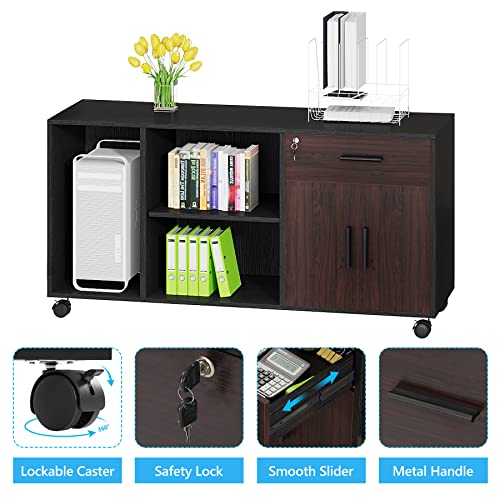 Tribesigns Large Executive Office Desk with Lateral File Cabinet, L Shaped Desk, Drawers, and Storage
