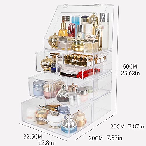 BinOxy Large Capacity Transparent Makeup Organizer with Lid