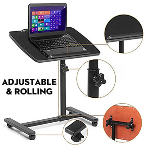 Office Desk Adjustable Folding Laptop Stand Portable Computer Table Movable Laptop Standing Desk Bedside Table Bedroom Furniture Laptop Desk (Color : Black)