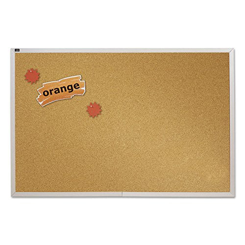 Quartet Natural Cork Bulletin Board, 4' x 6', Aluminum Frame