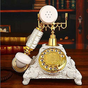 None Vintage Resin Rotary Dial Antique Telephone - Black