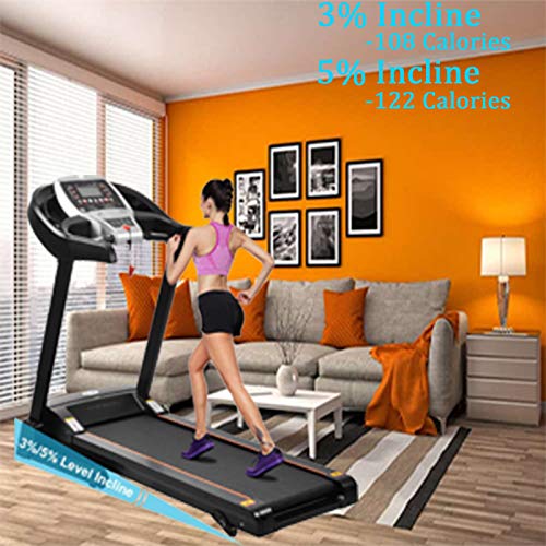 Treadmills for Home 2.25HP Electric Folding Treadmill with Incline Manual Walking Jogging Running Machine for Home Gym Cardio Treadmill Max Weight Capacity 220lbs with App Control Bluetooth Speaker