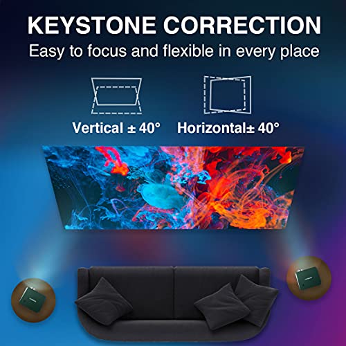 UVISION Native 1080P Projector (1920 x 1080p) Advanced Dustproof & Keystone Correction Design Extend Lifetime, Home & Office LCD Video Projector, Compatible: Fire TV Stick, Roku, Laptop, Tablets, PS5