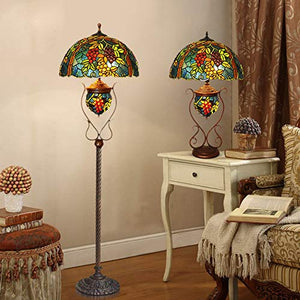 Xihe Tiffany Antique Table Lamp 17" Handmade Stained Glass American Classical Living Room Lamp