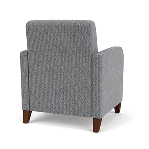 Lesro Siena Fabric Lounge Reception Guest Chair in Gray/Walnut