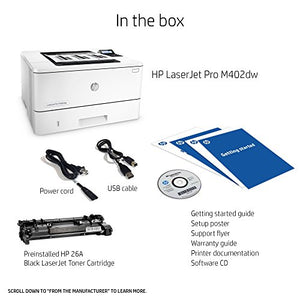 HP LaserJet Pro M402dw Wireless Laser Printer with Double-Sided Printing, Amazon Dash Replenishment ready (C5F95A)