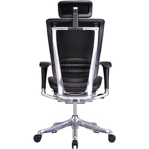 GM Seating Enklave Genuine Leather Ergonomic Office Chair - Lumbar Support, Modern Executive Chair - Black