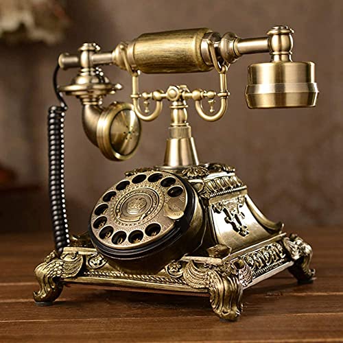 GagalU Retro Antique Telephone with Caller ID, Classical Nostalgic Design, Mechanical Double Ringtone - 25×20×17 cm B