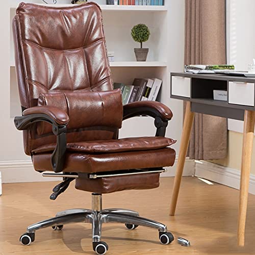 HUIQC Managerial Executive Chair with 170° Recline, Lumbar Pillow, Footrest - Khaki