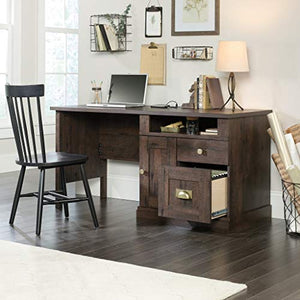 Sauder 422182 New Grange Computer Desk, L: 59.056" x W: 23.39" x H: 29.09", Coffee Oak finish