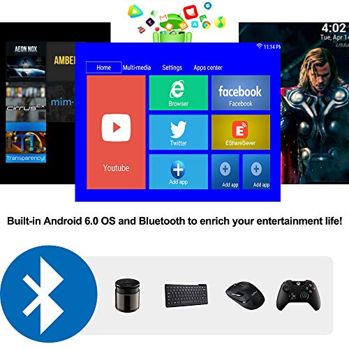 Portable WiFi Projectors, 2020 Upgrade 3500 Lux LED Video Bluetooth Projectors with Built-in Speaker for Home Theater Outdoor Movies Support 1080P VGA USB HDMI with Smartphone, TV Stick, Laptop, PS4