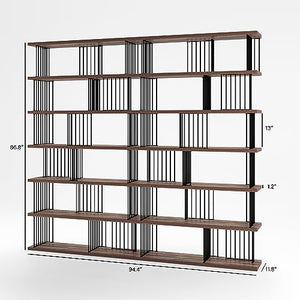 DAVEE Iron Etagere Bookcase 86.8" Hx94.4 W
