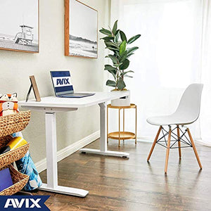 AVIX Electric Standing Desk, 48 x 24 Inches Height Adjustable Desk, Sit Stand Desk Home Office Desks (White)