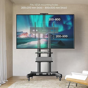 ONKRON Mobile TV Stand for 50" - 86" TVs | Adjustable & Portable | VESA 800x500 | Black