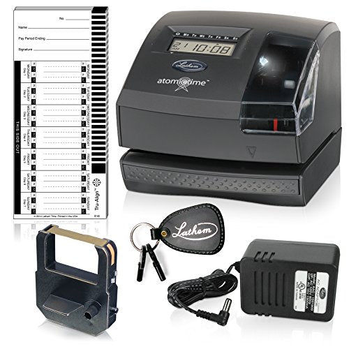 Lathem Tru-Align Time Clock and Stamp, 5.7" x 6.3" x 7.2" (1600E)