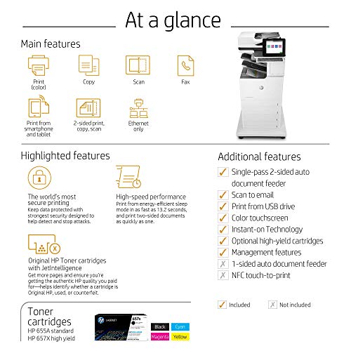HP Color Laserjet Enterprise MFP M681z (Renewed)