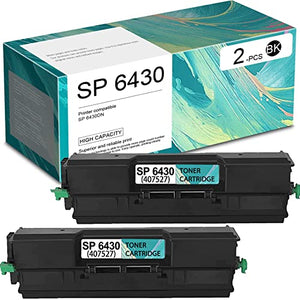 Compatible SP 6430 Toner Cartridge High Yield Replacement for Ricoh SP 6430 SP-6430 SP 6430DN Printer Toner(Black 2-Pack)