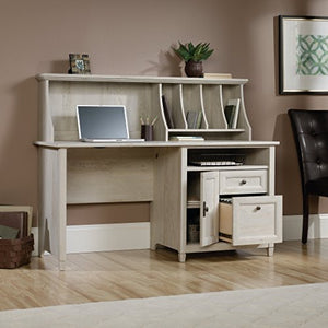 Sauder 419088 Edge Water Computer Desk With Hutch, L: 59.06" x W: 23.307" x H: 46.417", Chalked Chestnut finish