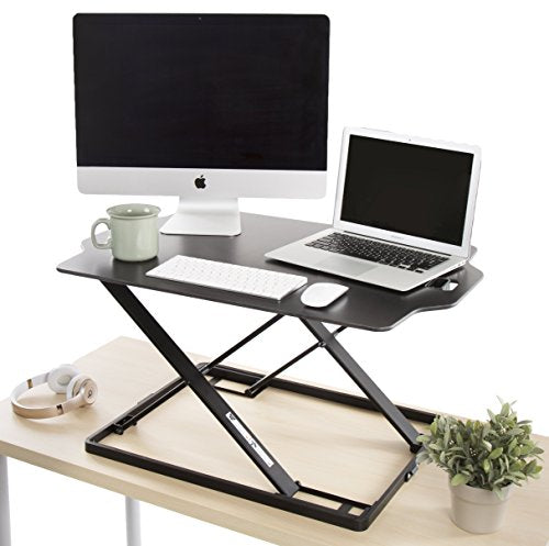X-Elite Pro Glide Standing Desk - Instantly Convert Any Surface to a Stand up Desk! Large Sit to Stand Desk Converter! Strong & Sturdy! (31 x 21)