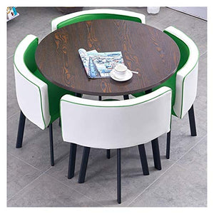 AkosOL Office Table and Chair Set - Business Dining Table, Living Room Balcony Leisure Table - Color: B