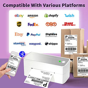 Bluetooth Thermal Shipping Label Printer - Portable Thermal Label Printer for Shipping Packages - Thermal Shipping Label Printer Wireless Label Makers, Compatible with USPS, Shopify, Amazon, Ebay