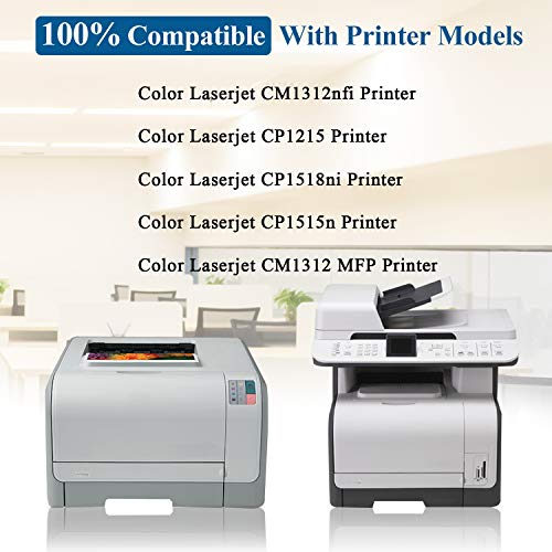 9-Pack (3BK+2C+2Y+2M) 125A | CB540A CB541A CB542A CB543A Compatible Remanufactured Toner Cartridge Replacement for HP Color Laserjet CP1215 CP1518ni CM1312nfi CM1312 Printer, Toner Cartridge.