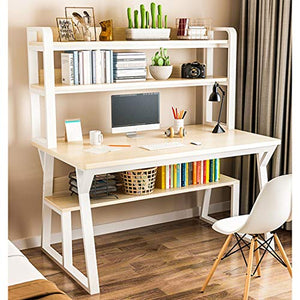 Zzmop Computer Desk with 3-Layer Storage Shelf,Laptop Notebook Study Writing Table,PC Workstation,for Home Office.