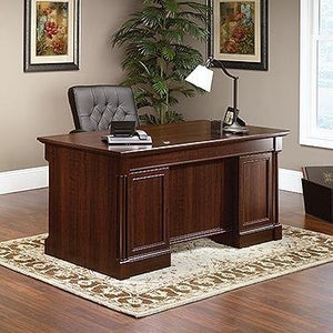 Sauder 412902 Palladia Executive Desk, L: 65.12" x W: 29.53" x H: 29.61", Select Cherry finish