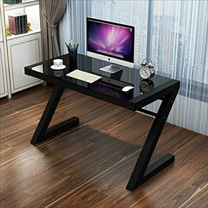 Folding Table NAN Liang Z-Shaped Tempered Glass Computer Desk Desktop Home Desk - 3 (Color : Black, Size : 1206075cm)