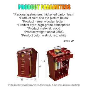 VducK Lectern Podium Stand with Wide Reading Surface and Storage Shelf