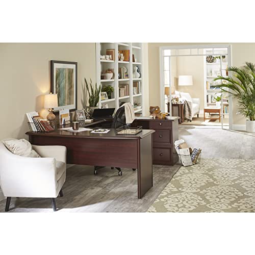 Realspace® Broadstreet 65"W U-Shaped Executive Corner Desk, Cherry