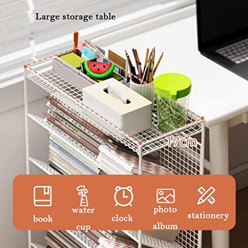 Generic Black Shelf Book Cart with Lockable Casters - Multi-Functional Rolling Library Cart
