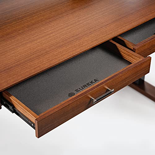 EUREKA ERGONOMIC 63" Executive Standing Desk with Drawers and Monitor Stand, Walnut