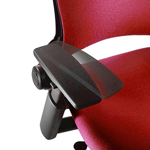 Steelcase Leap Desk Chair in Black Fabric - Highly Adjustable Arms - Platinum Frame and Base - Open Box -