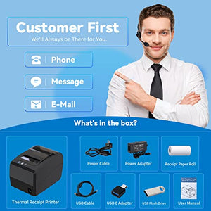 Thermal Receipt Printer, Itari POS Printer Support USB/Serial/Ethernet(LAN) and Cash Drawer for Android, Windows, Mac, Linux and Chromebook with Auto-Cutter and Alarm Reminder (Black)
