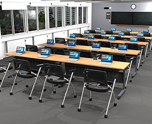 Team Tables 20 Person Folding Training Meeting Seminar Classroom Tables with Industrial Caster Z-Base - Model 5549