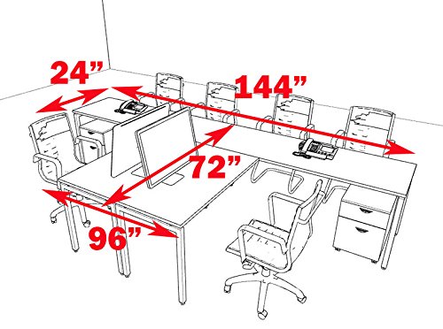 UTM Modern Executive Office Workstation Desk Set for Two Persons, OF-CON-S11