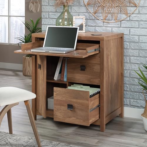 Sauder Cannery Bridge Credenza, Sindoori Mango Finish, L: 31.73" x W: 22.05" x H: 35.24