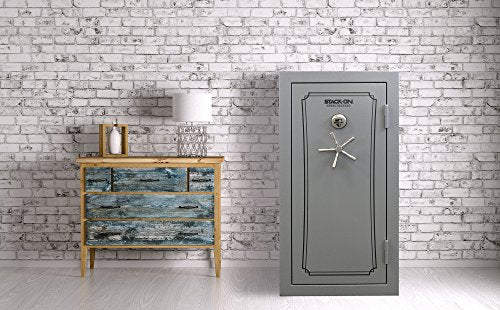 Stack-On TD-40-GP-B-S Total Defense 36-40 Gun Safe with Biometric Lock, Gray Pebble